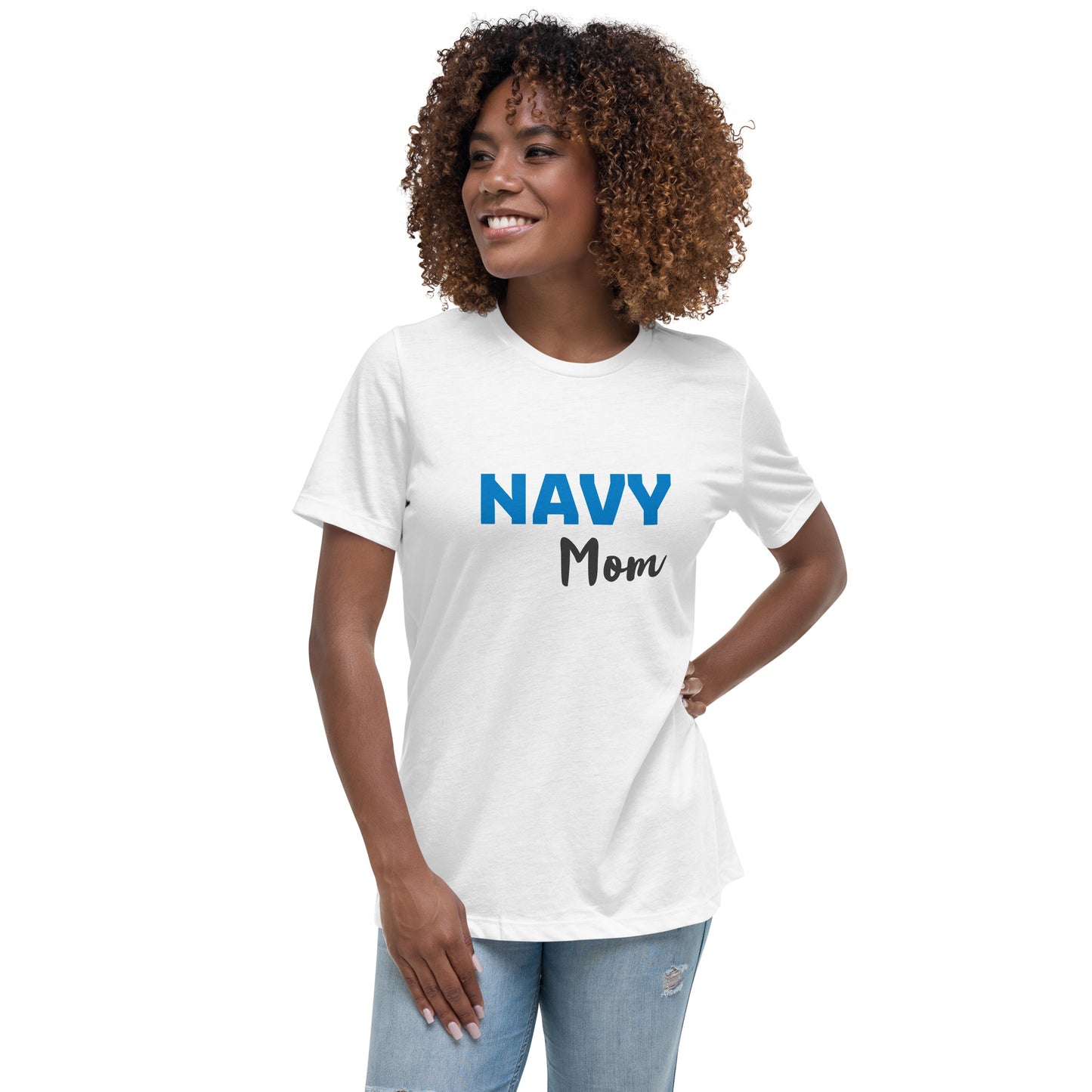 Navy Mom Printed T-Shirt